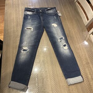 Mavi Women's Distressed ADA Sexy Boyfriend Jeans Waist 27/31